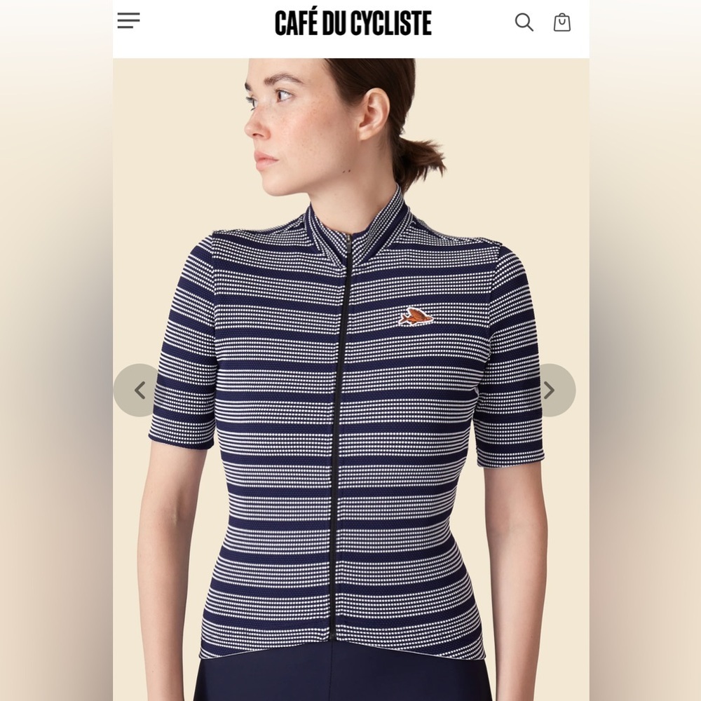 Cafe Du Cycliste Francine Women’s Midweight Jersey Navy, size XL
